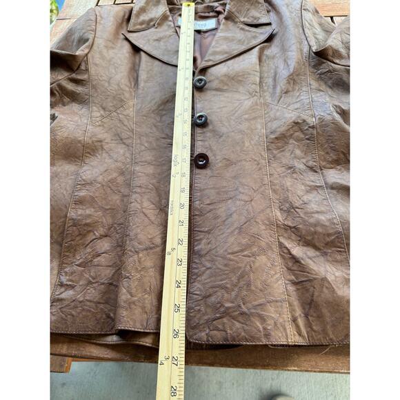 Vintage Wilsons Leather Maxima Large Brown Tan Leather Jacket Blazer Motorcycle - Picture 6 of 9